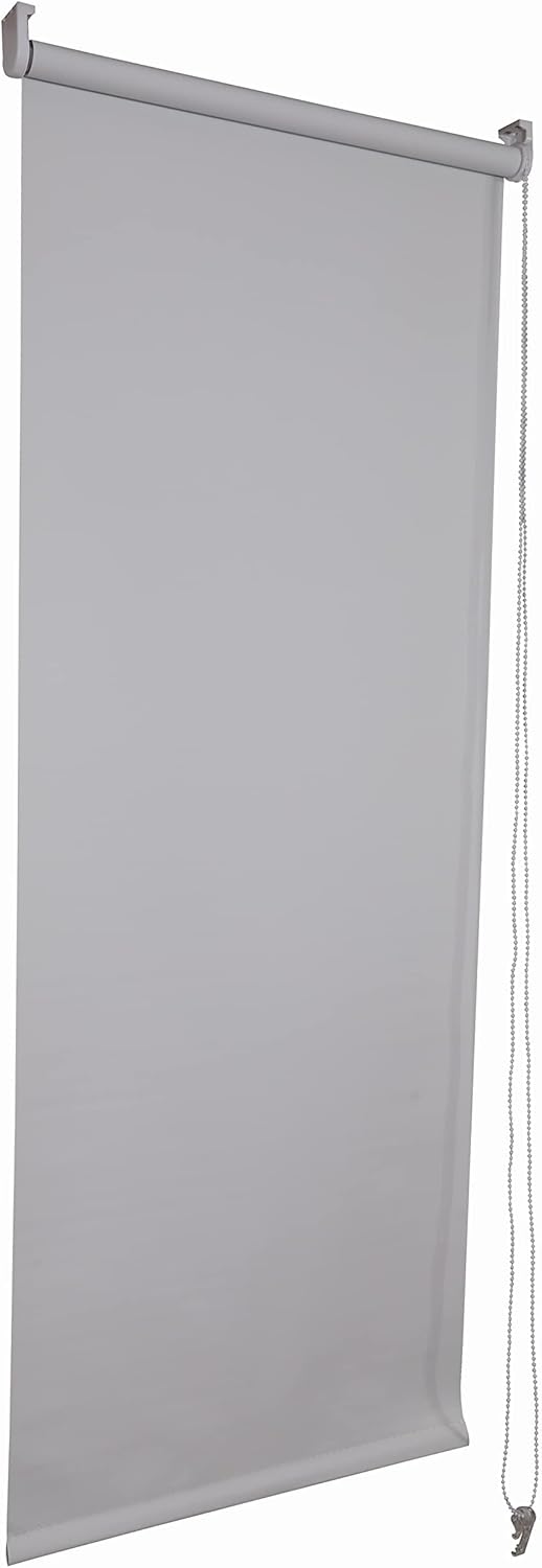 Funky Gadgets Roller Blinds Thermal Blackout Roller Blind, Easy Fit Child Safe Trimmable UV Protection Home Office Window Blinds, Grey Blind