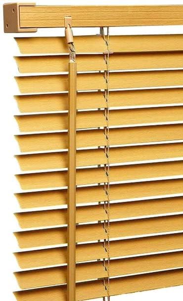 PVC wood grain effect blinds-Windows Blinds Treatments Easy Fit Curtains Trimmable Fittings Home Office - Teak