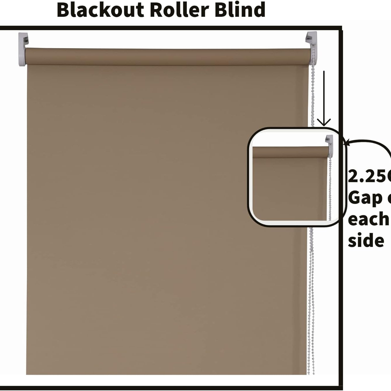 Funky Gadgets Roller Blinds Thermal Blackout Roller Blind, Easy Fit Child Safe Trimmable UV Protection Home Office Window Blinds, Cappuccino