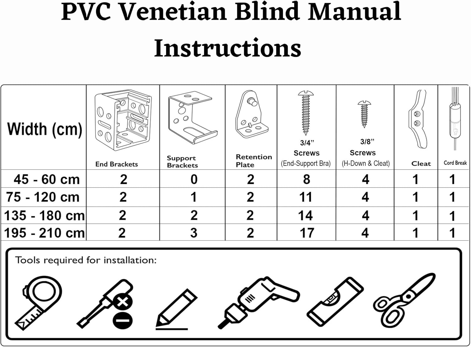 PVC Venetian Blind Blinds Window 25mm Thin Slats Kitchen Windows Blinds Treatments Easy Fit Curtains Trimmable Fittings Home Office - White