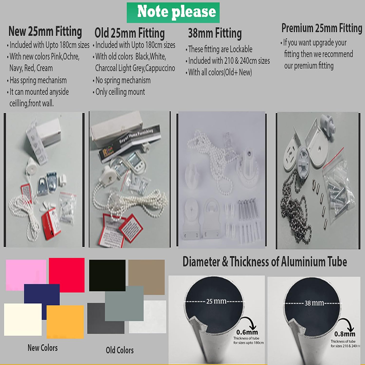 Funky Gadgets Roller Blinds Thermal Blackout Roller Blind, Easy Fit Child Safe Trimmable UV Protection Home Office Window Blinds, Cream Blind