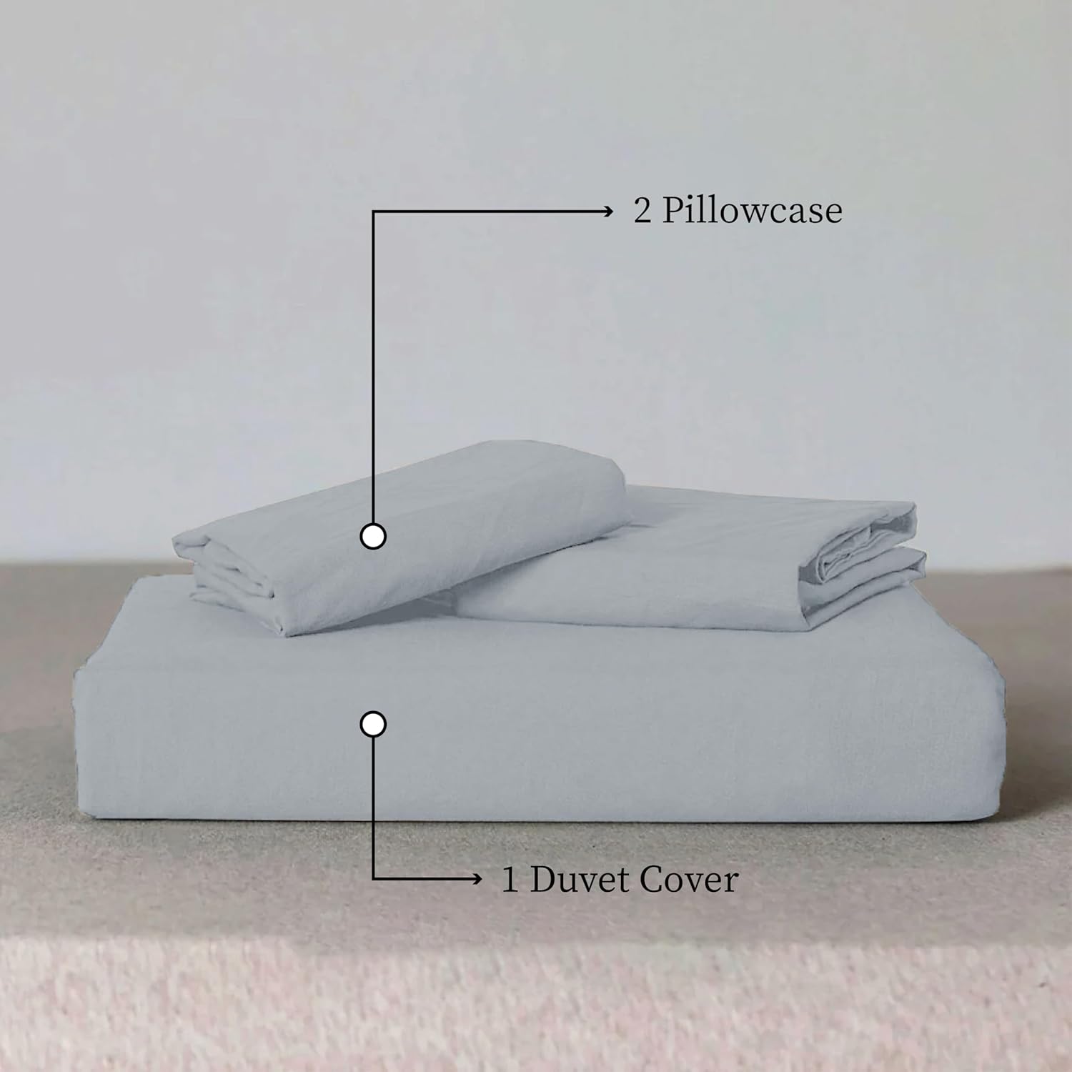 Duvet Cover Sets- Soft Brushed Microfiber Plain Dyed Duvet Cover Sets with Pillow Cases- Bedding Quilt Cover Set