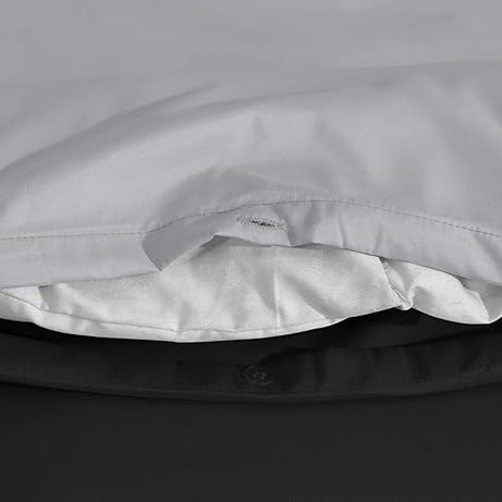 funky gadgets Double Duvet Set – Soft Brushed Microfiber Plain Dyed Duvet Cover Sets with Pillow Cases- Reversible Bedding Quilt Cover Set (Black & Grey)