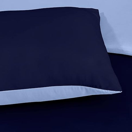 funky gadgets Duvet Cover Set – Soft Brushed Microfiber Plain Dyed Duvet Cover Sets with Pillow Case- Reversible Bedding Quilt Cover Set (Navy & Blue, Double)