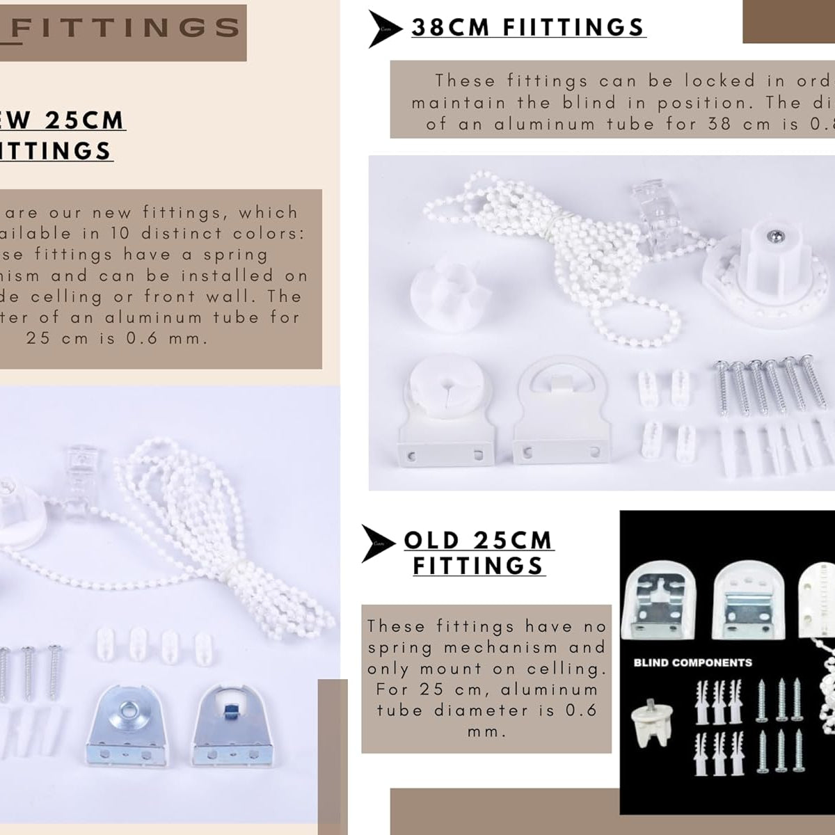 Funky Gadgets Roller Blinds Thermal Blackout Roller Blind, Easy Fit Child Safe Trimmable UV Protection Home Office Window Blinds, Cream Blind