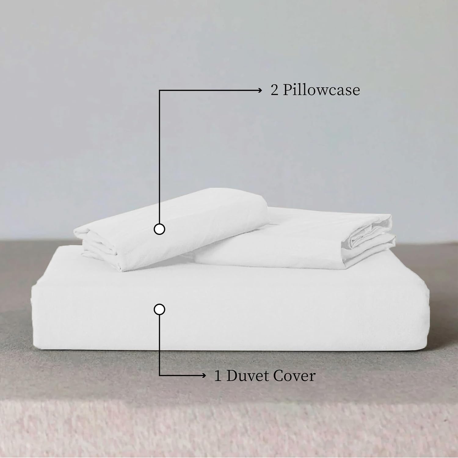 funky gadgets Duvet Cover Sets White - Soft Brushed Microfiber Plain Dyed Duvet Cover Sets with Pillow Cases- Bedding Quilt Cover Set.