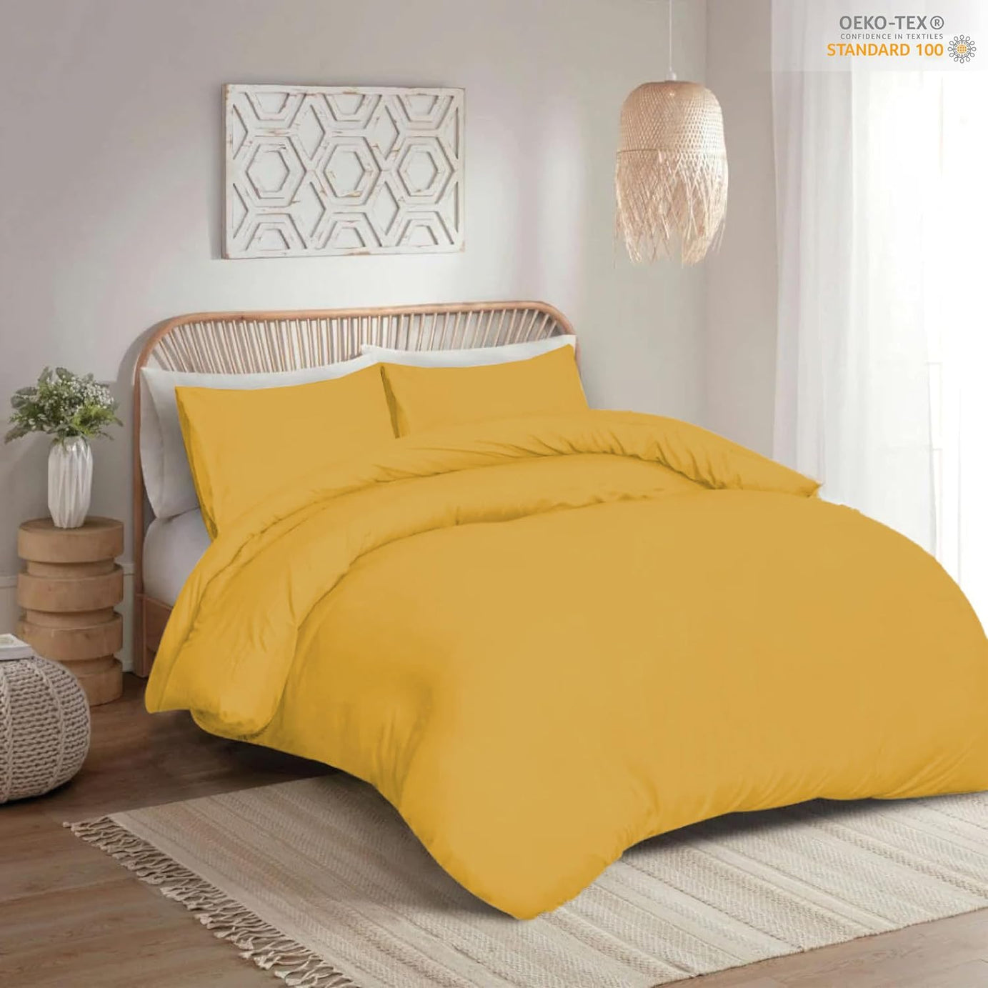 funky gadgets Duvet Cover Set – Soft Brushed Microfiber Plain Dyed Duvet Cover Sets with Pillow Case- Bedding Quilt Cover Set (Yellow)