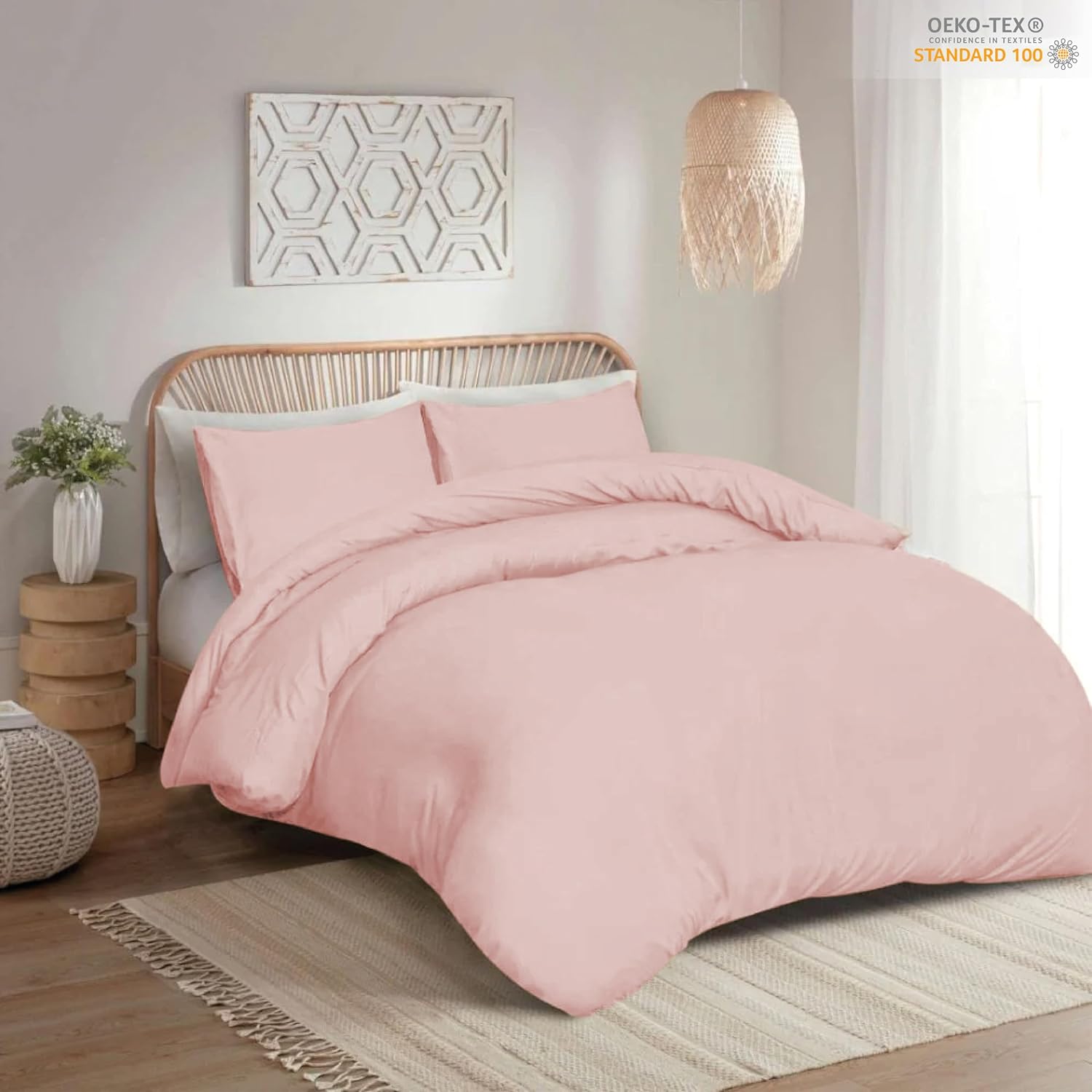 funky gadgets King Size Duvet Cover Sets Blush PInk - Soft Brushed Microfiber Plain Dyed Duvet Cover Sets with Pillow Cases- Bedding Quilt Cover Set.