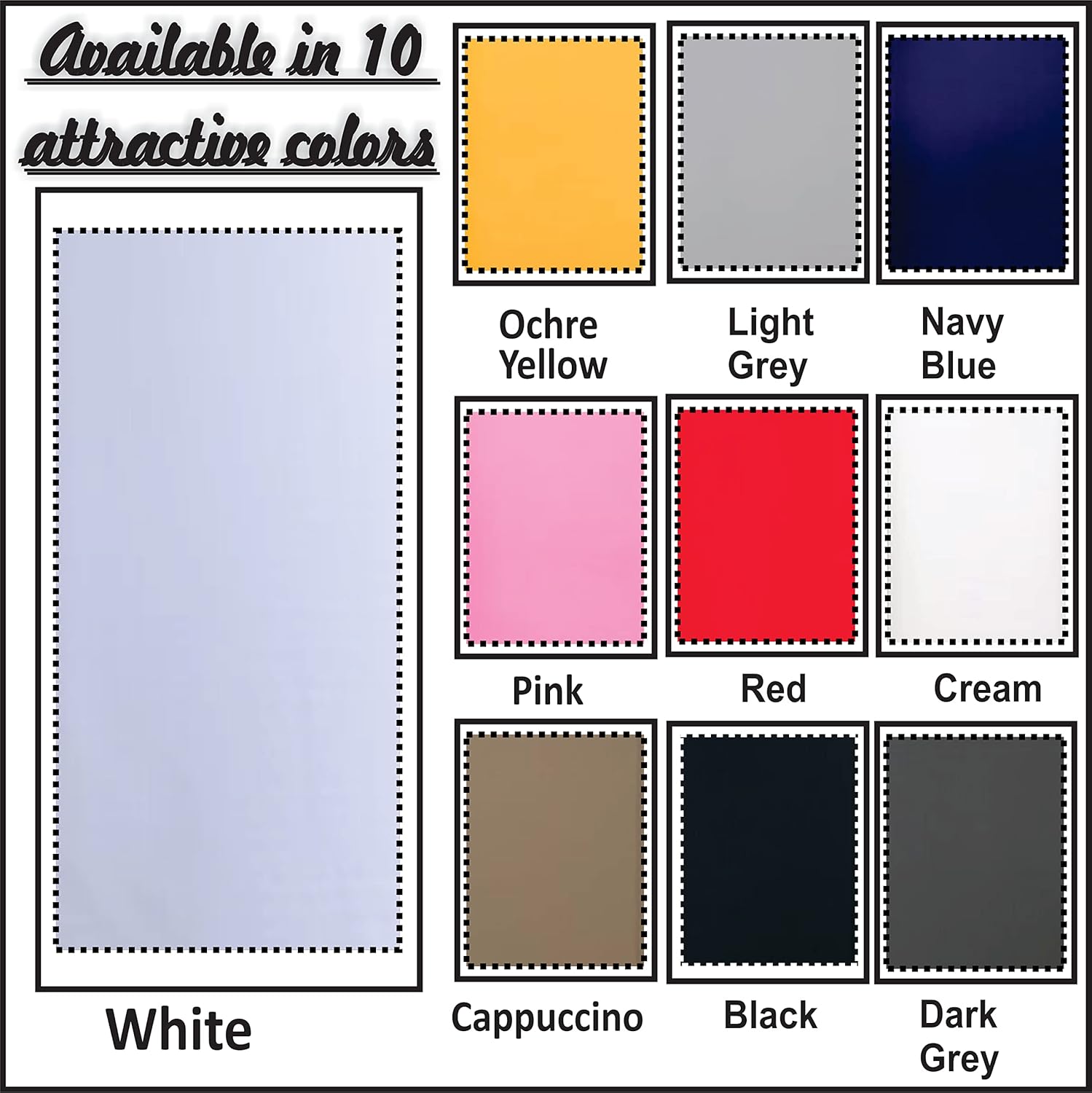 Funky Gadgets Roller Blinds Thermal Blackout Roller Blind, Easy Fit Child Safe Trimmable UV Protection Home Office Window Blinds, White Blinds