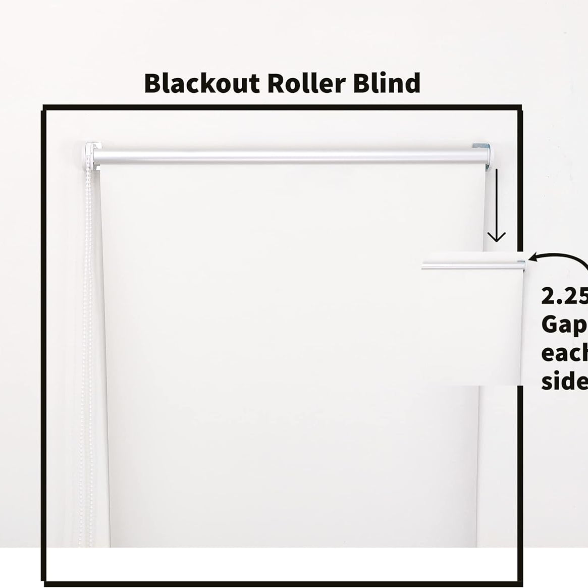 Funky Gadgets Roller Blinds Thermal Blackout Roller Blind, Easy Fit Child Safe Trimmable UV Protection Home Office Window Blinds, White Blinds