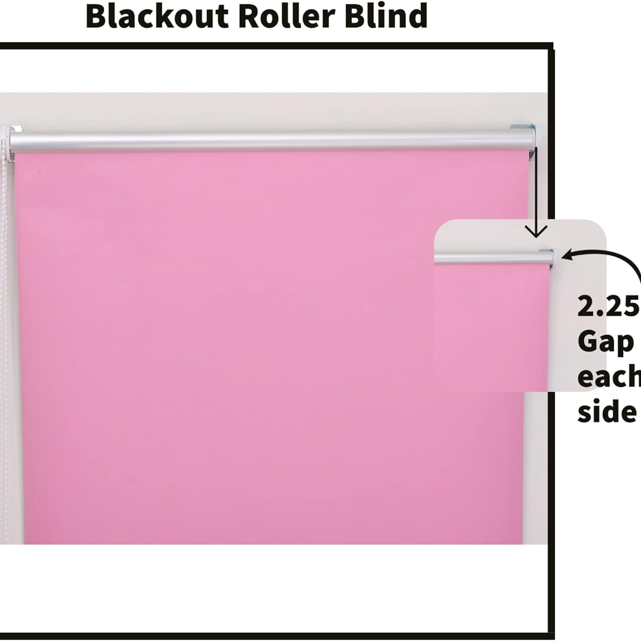 Funky Gadgets Roller Blinds Thermal Blackout Roller Blind, Easy Fit Child Safe Trimmable UV Protection Home Office Window Blinds, Pink Blind