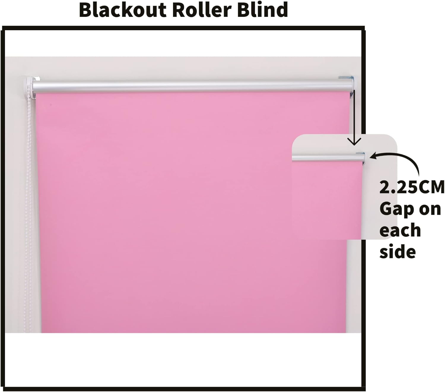 Funky Gadgets Roller Blinds Thermal Blackout Roller Blind, Easy Fit Child Safe Trimmable UV Protection Home Office Window Blinds, Pink Blind