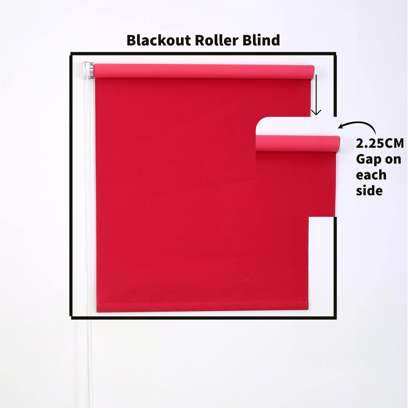 Funky Gadgets Roller Blinds Thermal Blackout Roller Blind, Easy Fit Child Safe Trimmable UV Protection Home Office, Kitchen Window Blinds, Red Blind