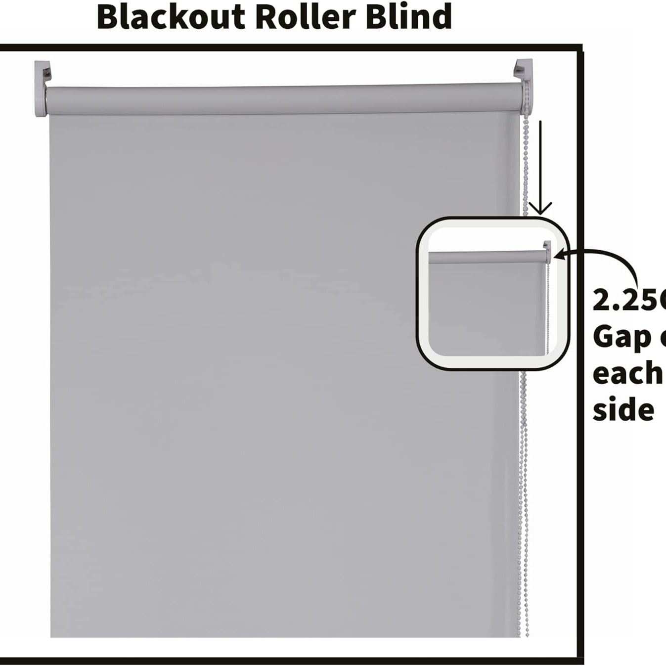 Funky Gadgets Roller Blinds Thermal Blackout Roller Blind, Easy Fit Child Safe Trimmable UV Protection Home Office Window Blinds, Grey Blind
